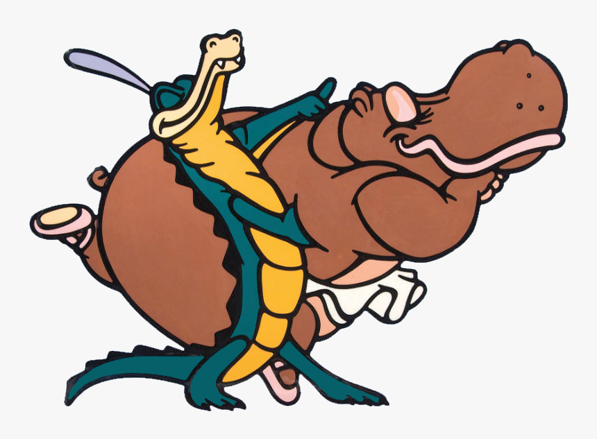 Crocodile And Hippo Fantasia - Dancing Fantasia Hippo Crocodile, HD Png Download, Free Download