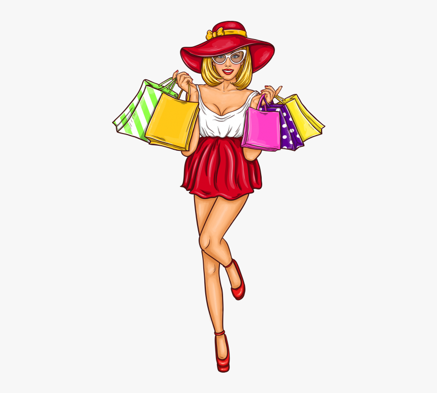 Shoping Girl Png Image Free Download Searchpng - Girl Pop Art Png, Transparent Png, Free Download