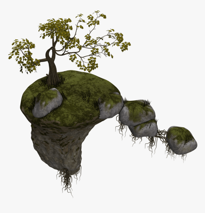 Isla Y Camino De Fantasia Volantes - Transparent Rock Tree, HD Png Download, Free Download