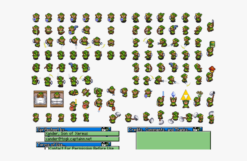 The Legend Of Zelda Clipart Zelda Snes - Zelda Sprite Sheet Png, Transparent Png, Free Download