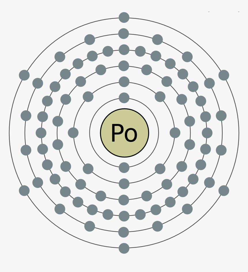 Electron Shell 084 Polonium2 - Estructura Atomica Del Mercurio, HD Png Download, Free Download