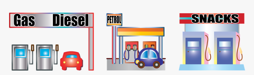 Gas Station, Diesel, Petrol, Fuel, Gasoline, Refuel - Transparent Clipart Petrol Station, HD Png Download, Free Download