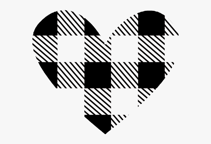 Black And White Plaid Heart, HD Png Download, Free Download