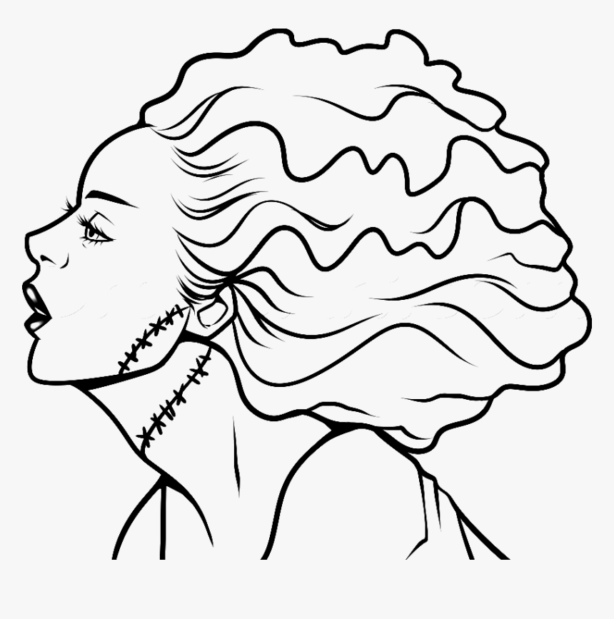 Transparent Frankenstein Face Clipart - Bride Of Frankenstein Outline, HD Png Download, Free Download