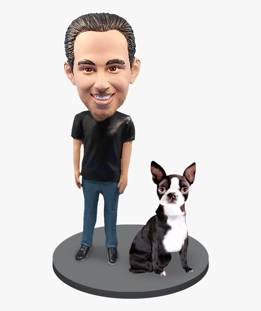 Custom Male With Custom Pet Cat Bobblehead - Domestic Short-haired Cat, HD Png Download, Free Download