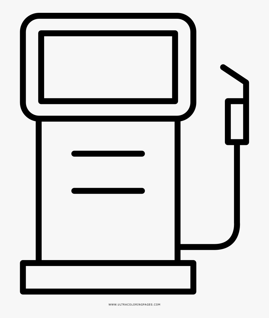 Gas Pump Coloring Page, HD Png Download, Free Download