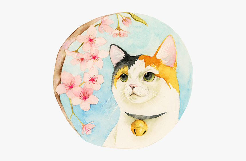 Cute Calico Cat Watercolour, HD Png Download, Free Download