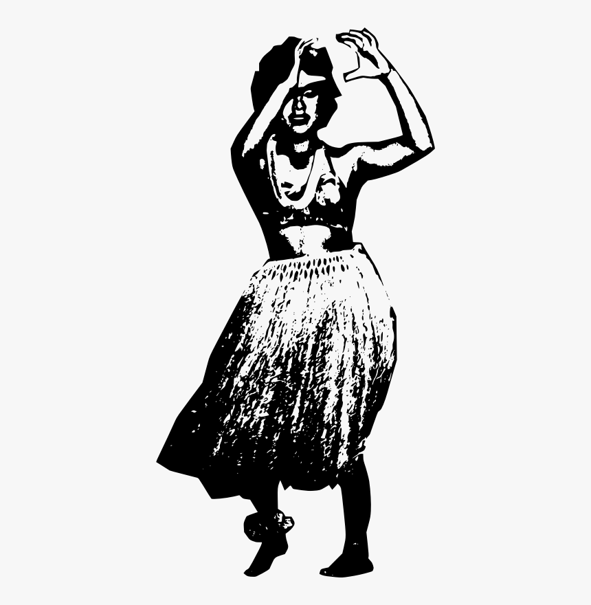 Old Style Hula Dancer Outline - Illustration, HD Png Download, Free Download