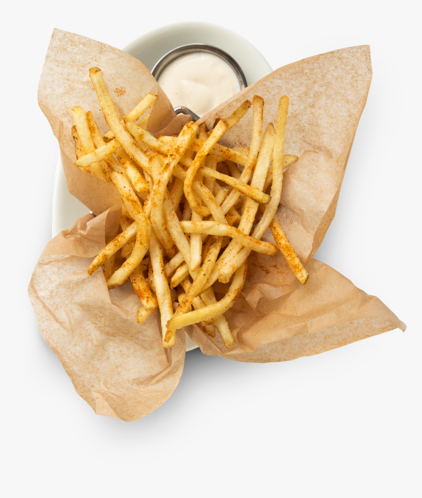 A Side Of French Fries On A Plate With A Dipping Sauce - Fast Food, HD Png Download, Free Download