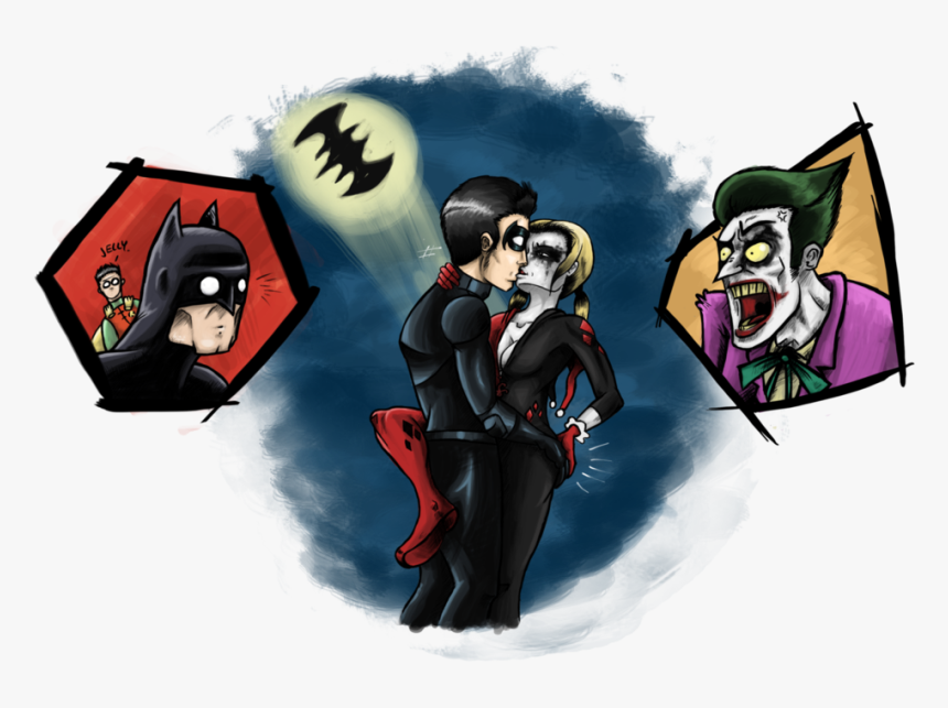 Nightwing And Harley"s Quality Time - Dick Grayson Y Harley Quinn, HD Png Download, Free Download