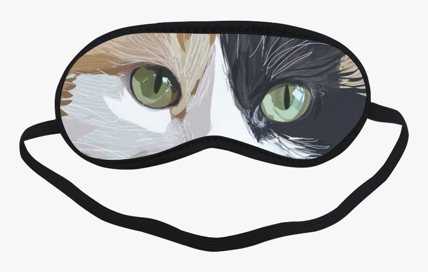 Calico Cat Eyes Sleep Mask Sleeping Mask - Sleeping Mask Drawing, HD Png Download, Free Download