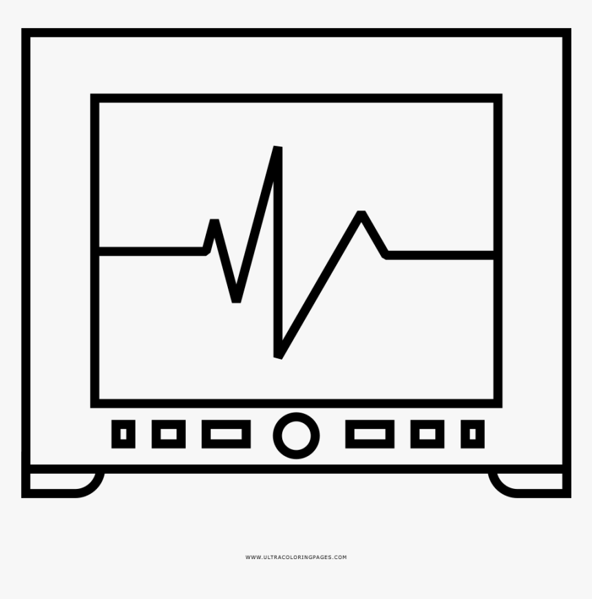 Heart Monitor Coloring Page - Monitor Del Corazón Para Calcar, HD Png Download, Free Download