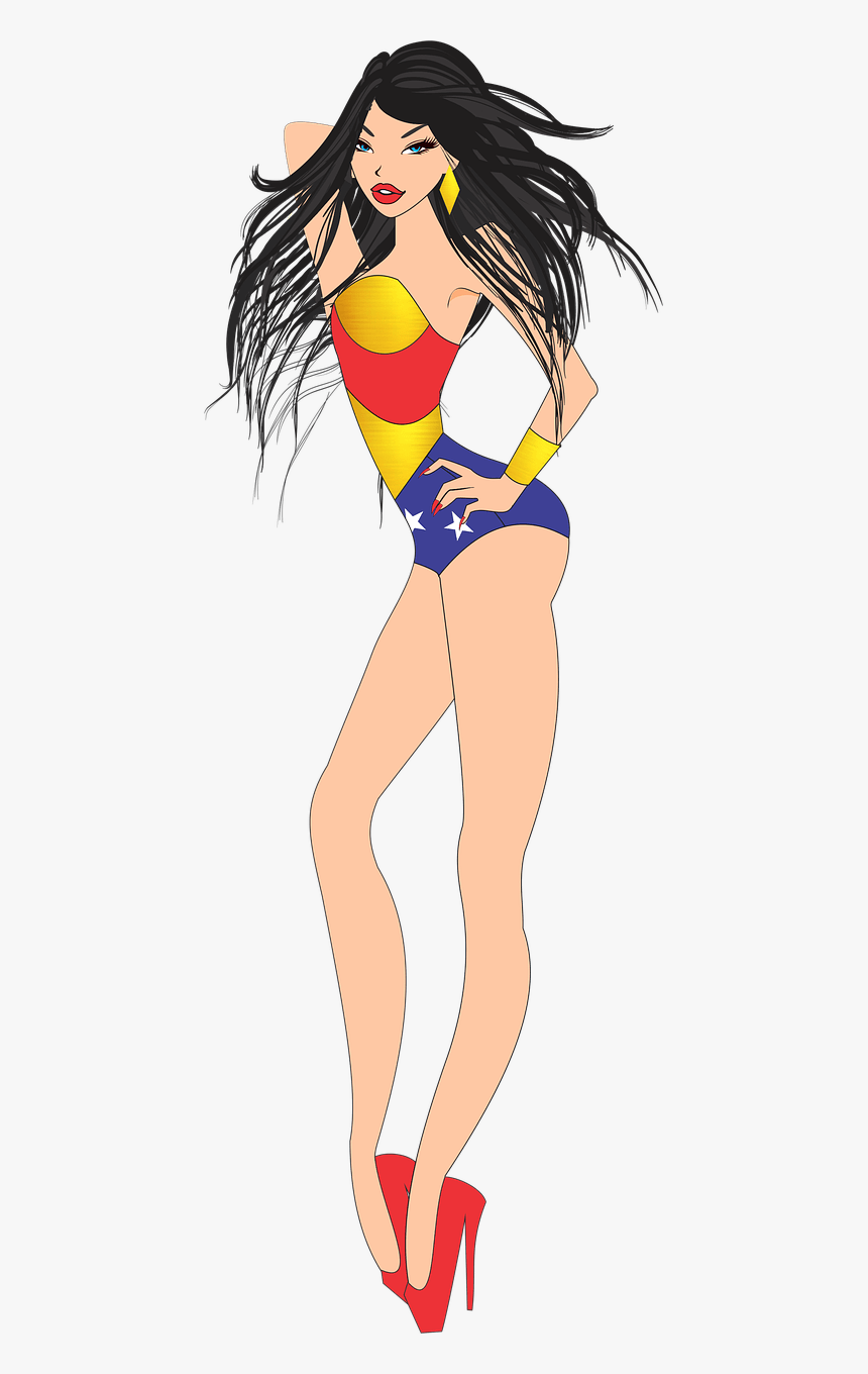 Wonder Woman Pinup Clipart Clip Arts - Mulher Maravilha Com Fundo Transparente, HD Png Download, Free Download