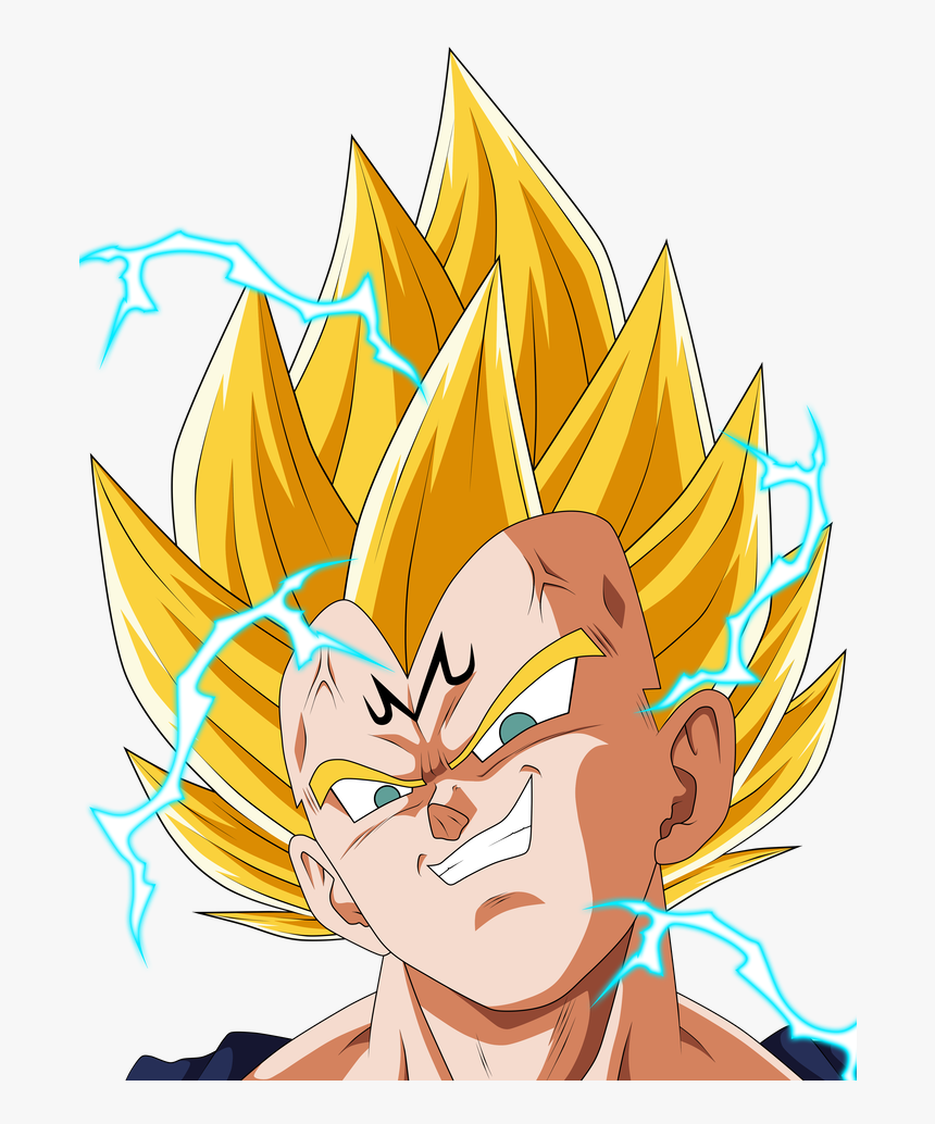 Cartoon,facial Art,fictional - Majin Vegeta Ssj2 Png, Transparent Png, Free Download