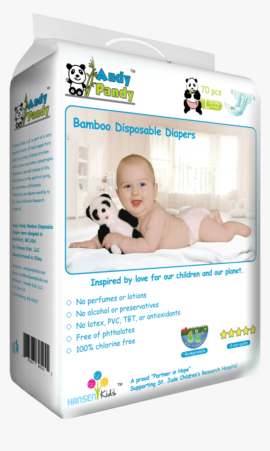 Premium Bamboo Disposable Diapers - Andy Pandy Disposable Diapers, HD Png Download, Free Download