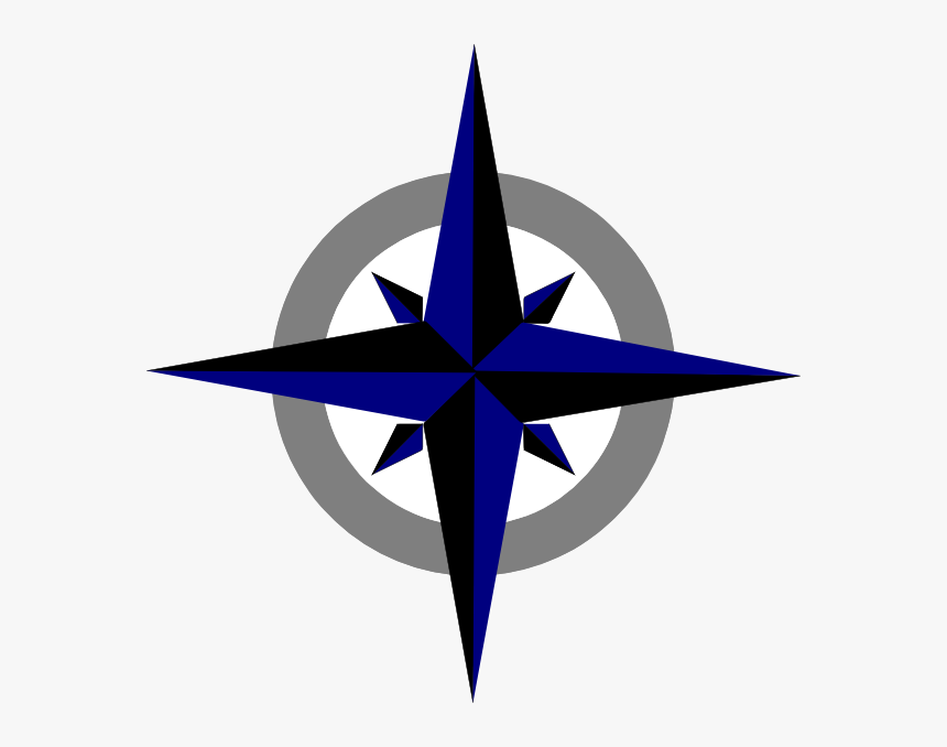 Bluegrey Compass Rose Clip Art - Easy Cool Compass Rose, HD Png Download - ...