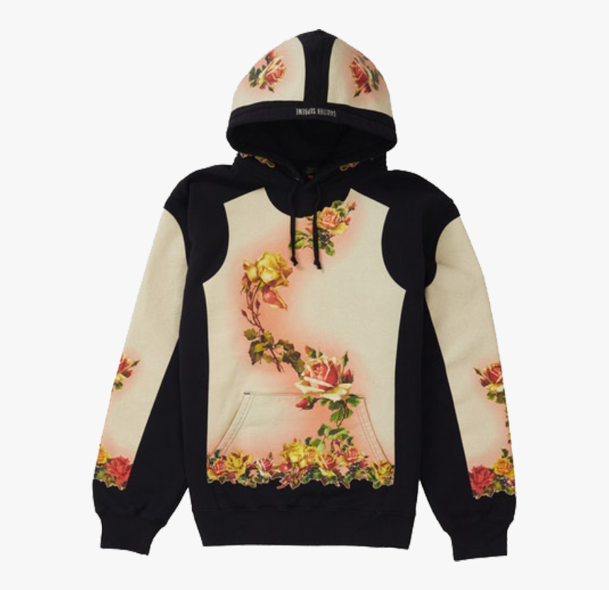 Supreme Jean Paul Gaultier Floral Print Hooded Sweatshirt - Supreme Jean Paul Gaultier Hoodie, HD Png Download, Free Download