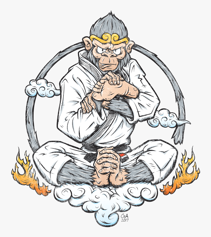 Transparent Jiu Jitsu Clipart - Brazilian Jiu Jitsu Monkey, HD Png Downlo.....