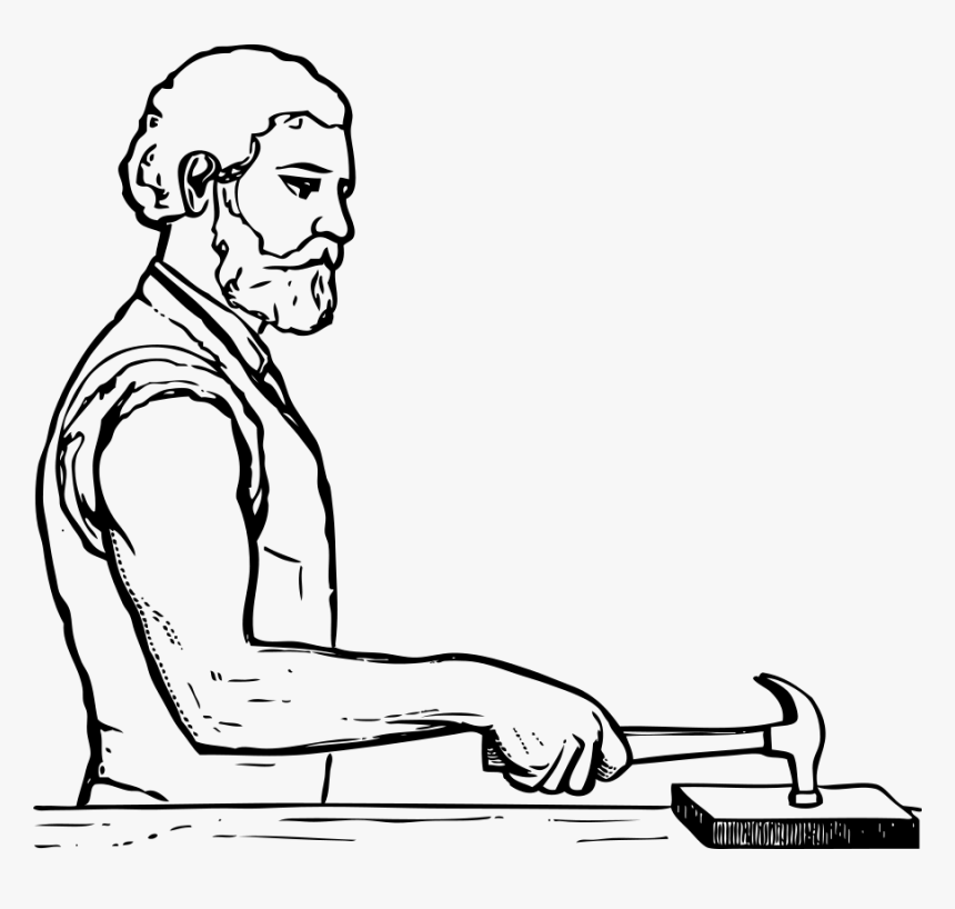 Hammering Clipart Black And White, HD Png Download, Free Download