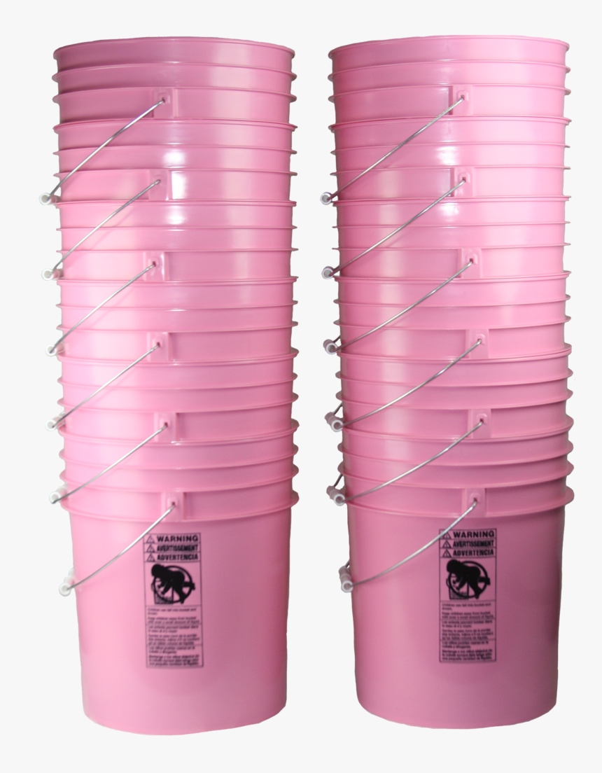 Pink Plastic 5 Gallon Round Bucket W/ Wire Bale Handle - Pink Bucket, HD Png Download, Free Download