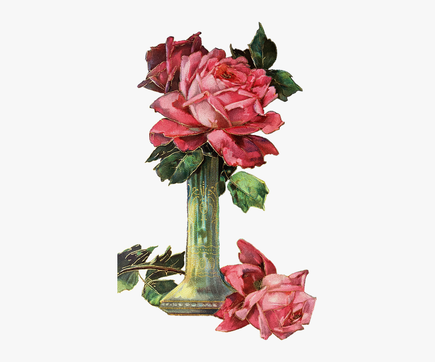 Vintage, Roses, Vase, Rose Flower, Romantic, Old - Old Flowers Png, Transparent Png, Free Download