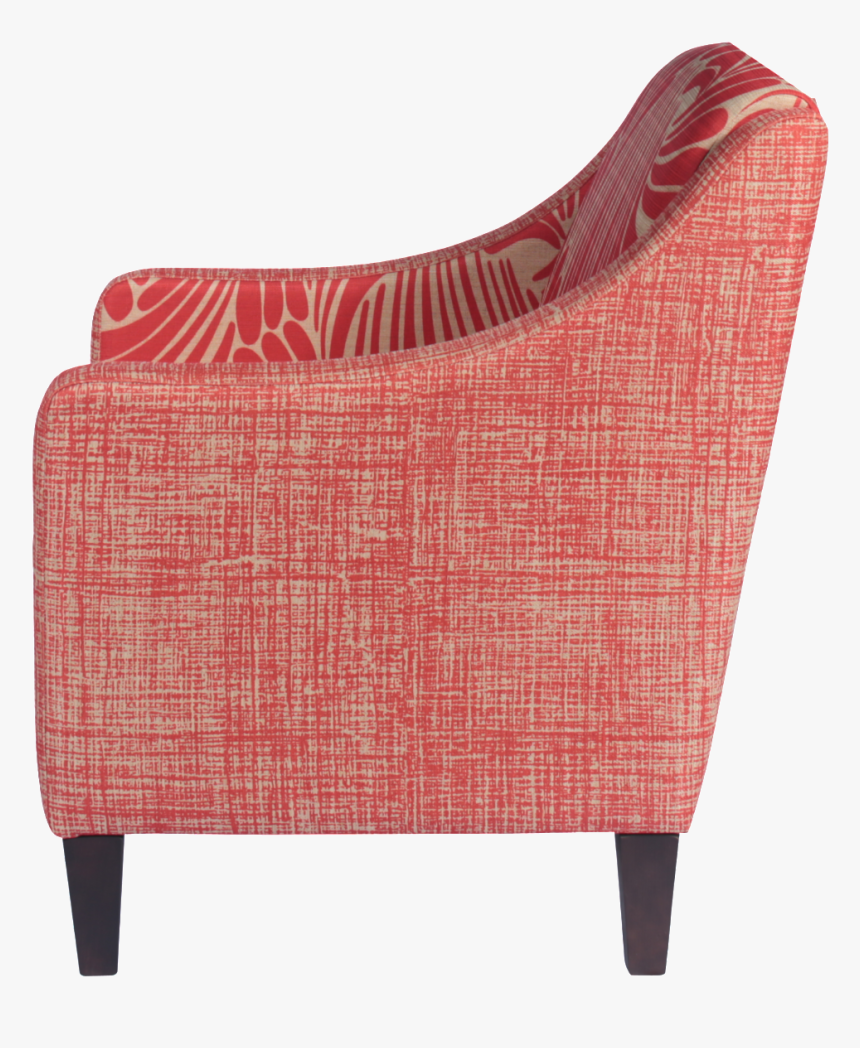 Side View Of Red And Cream Abstract Finger Pattern - Club Chair, HD Png Download, Free Download