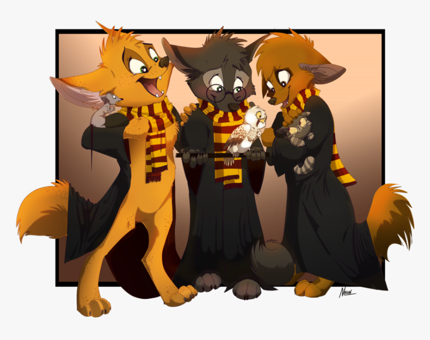 Hermione Drawing First Year - Harry Ron And Hermione As Animals, HD Png Download, Free Download