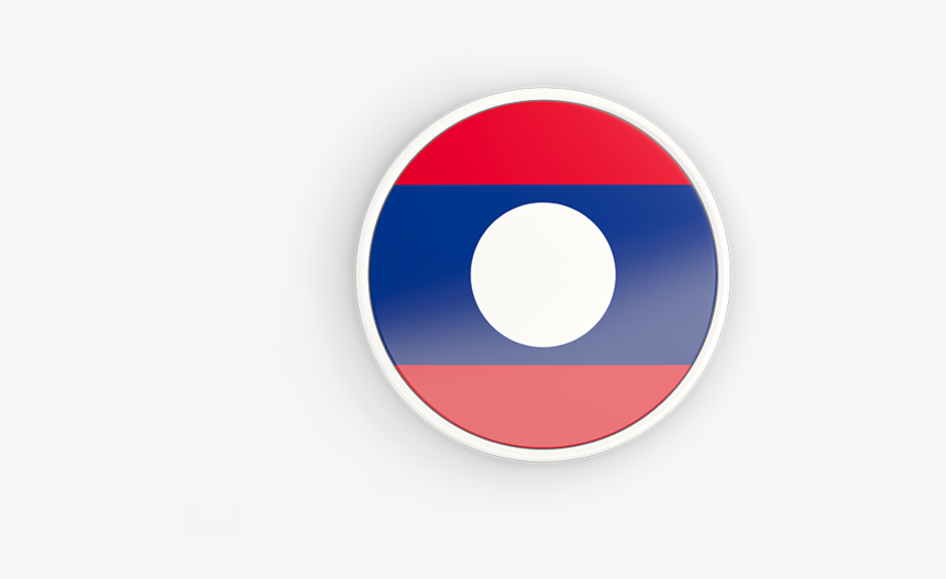 Round Icon With White Frame - Laos Flag Round Png, Transparent Png, Free Download