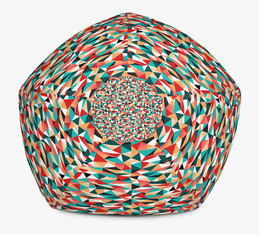 Kaleidoscopic Pattern Bean Bag Chair Top View - Circle, HD Png Download, Free Download