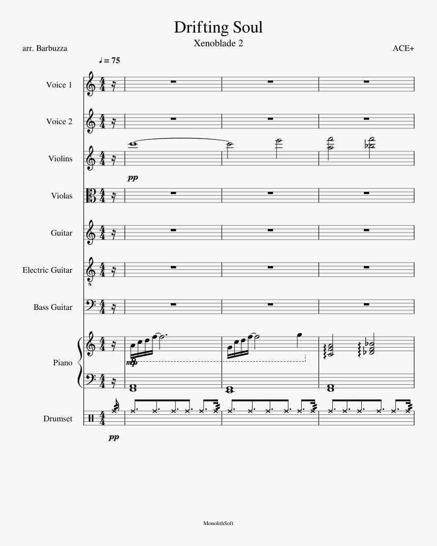 Xenoblade Chronicles 2 Drifting Souls Sheet Music, HD Png Download, Free Download