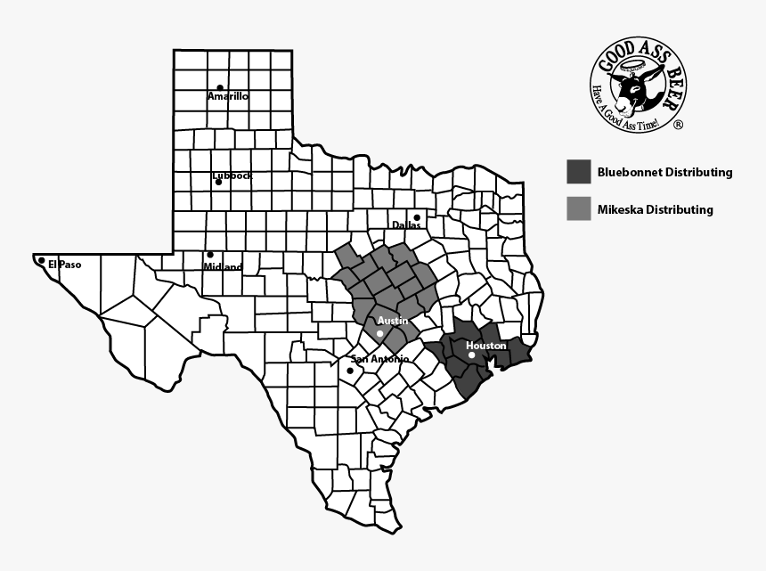 Distribution Map For Texas - County Texas, HD Png Download, Free Download