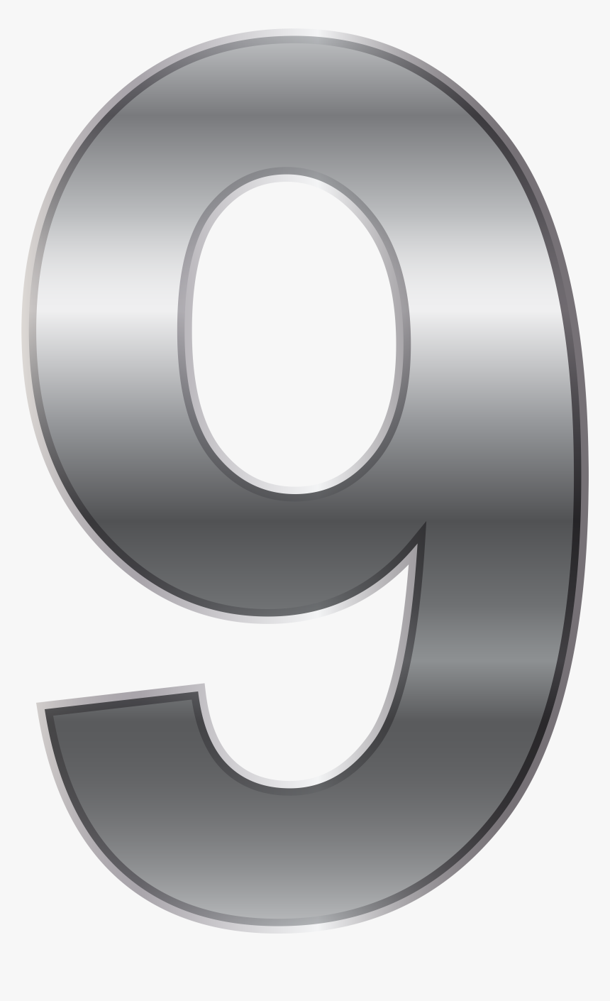 Silver Number Nine Png Transparent Clip Art Image - Silver Numbers One Png, Png Download, Free Download