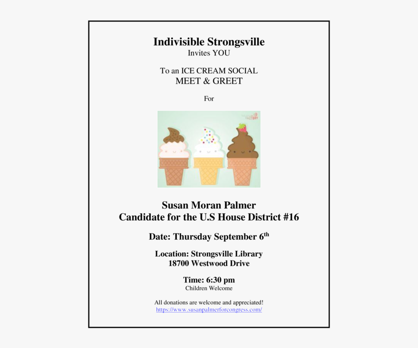 Indivisible Strongsville Invites You To An Ice Cream, HD Png Download, Free Download