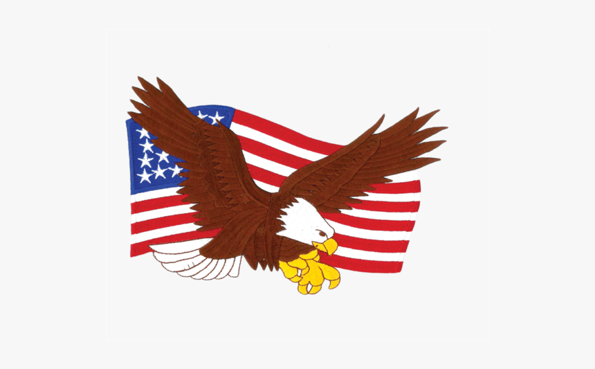 1233 Eagle American Flag Patch 9"w - Bald Eagle, HD Png Download, Free Download
