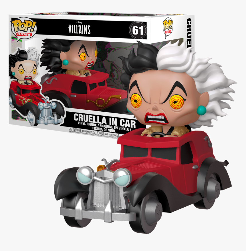 Cruella De Vil In Car Us Exclusive Pop Rides Vinyl - Funko Cruella In Car, HD Png Download, Free Download