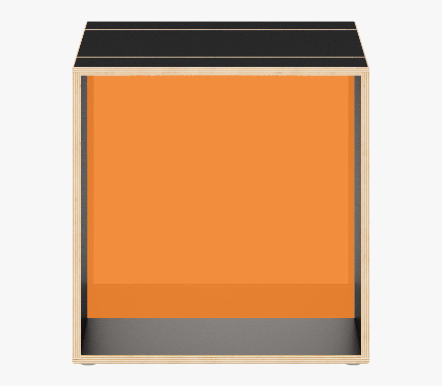 Black Cube With Glossy Transparent Acrylic Glass Amber - Wood, HD Png Download, Free Download