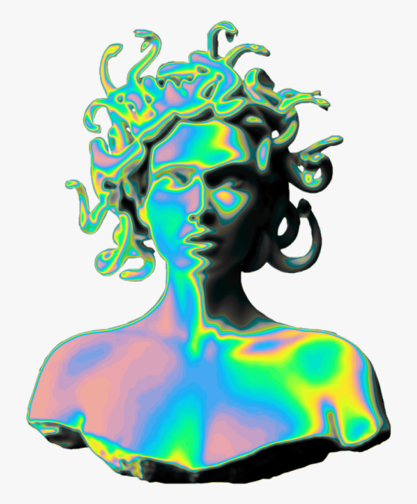 Transparent Medusa Clipart Vaporwave Greek Statue Aesthetic Hd