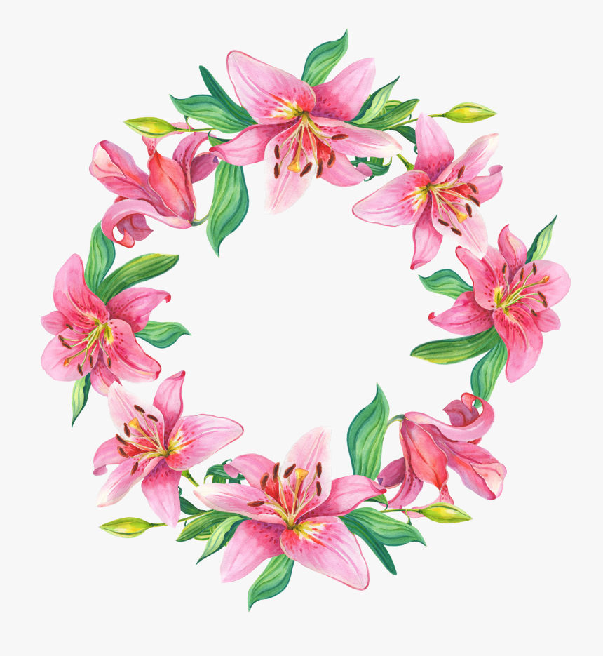 Floral Frame Png - Ring Of Flowers Watercolor, Transparent Png, Free Download