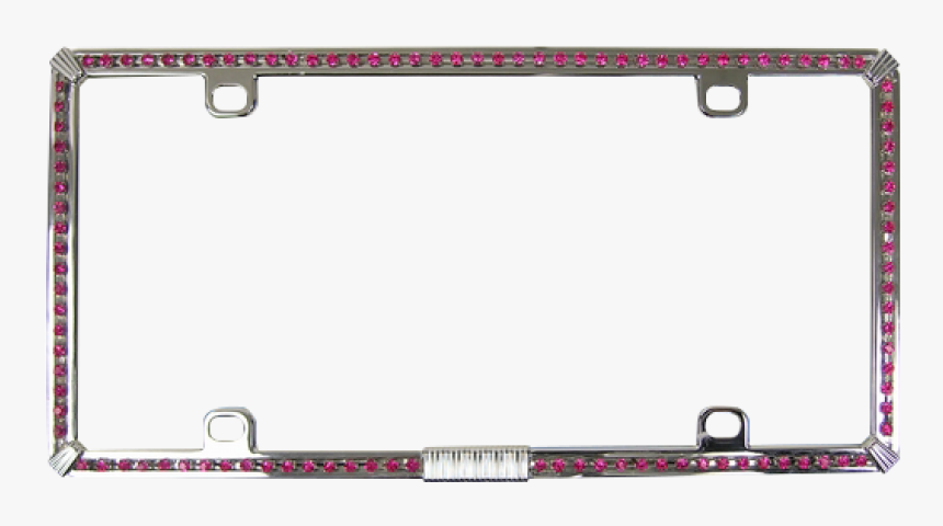 Single Row Of Pink Diamonds On Chrome Bling License - Whiteboard, HD Png Download, Free Download