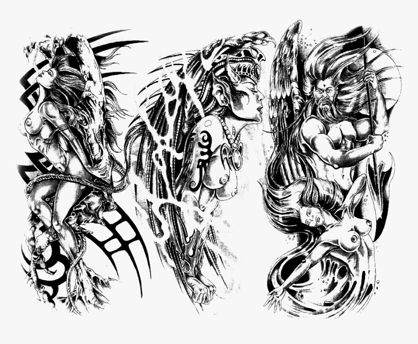 Tattoo Artist Flash Sleeve Tattoo Irezumi, HD Png Download, Free Download