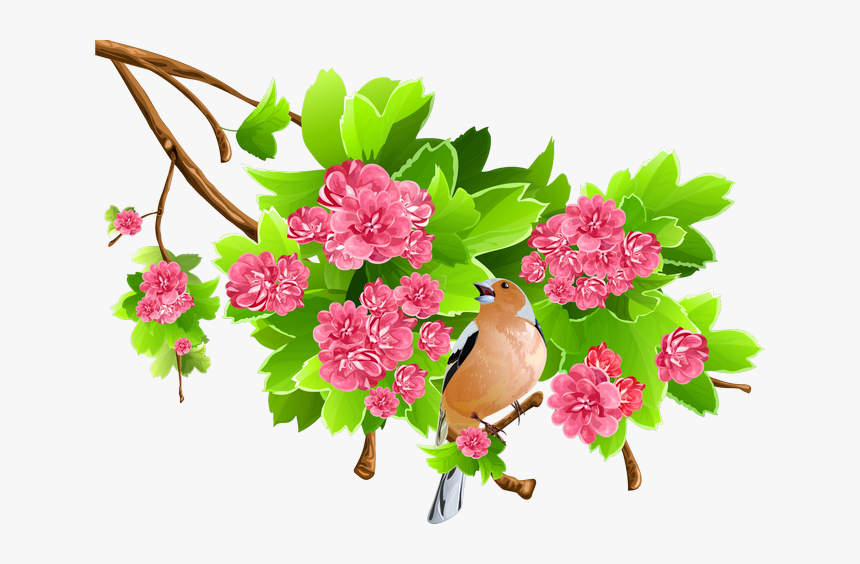 Green And Pink Flowers Background Clipart , Png Download, Transparent Png, Free Download