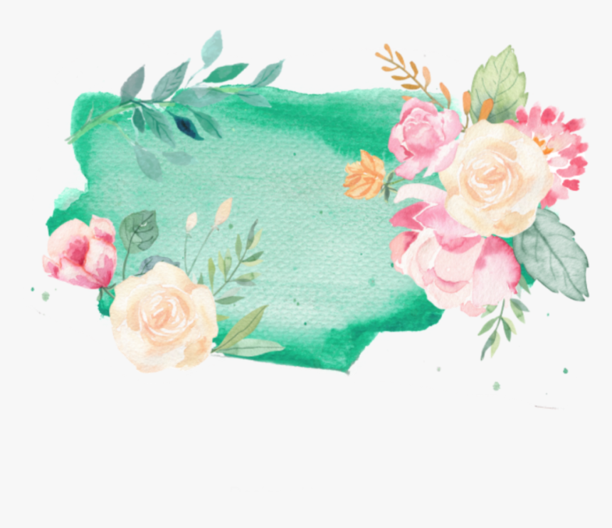 #ftestickers #watercolor #flowers #background #frame, HD Png Download, Free Download
