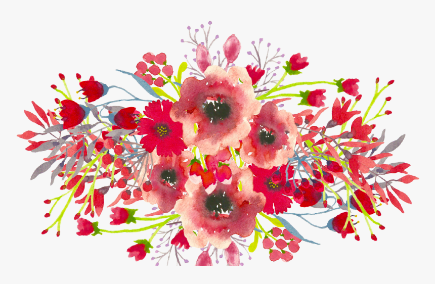 Painted Red Flowers, HD Png Download, Free Download