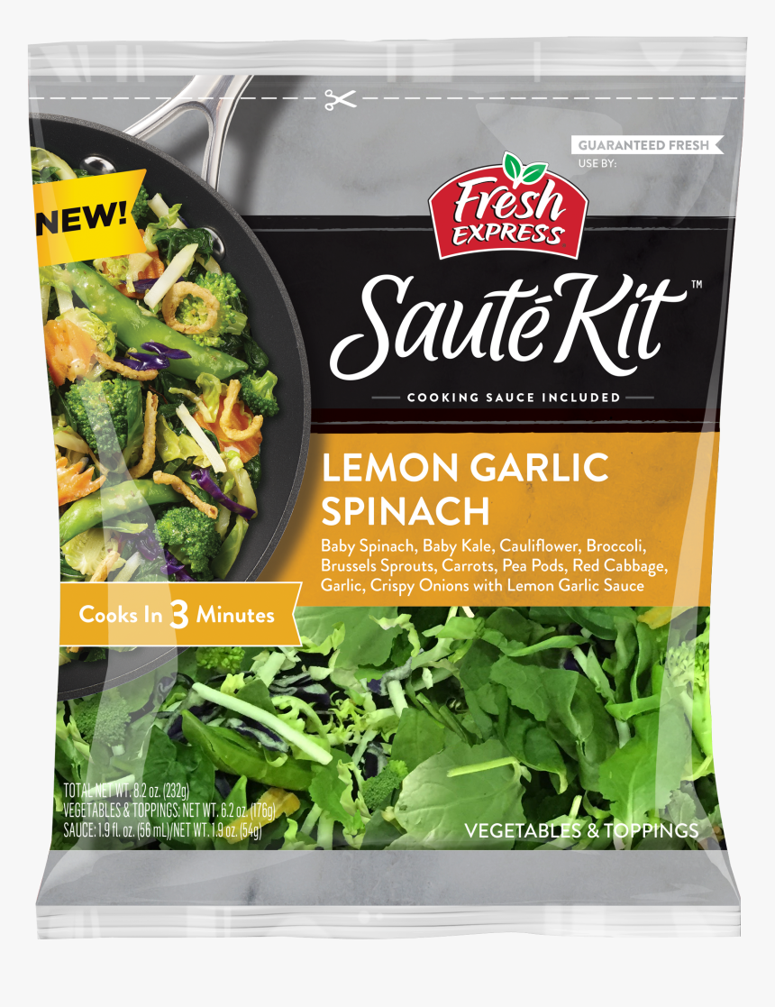 Lemon Garlic Spinach Sauté Kit, HD Png Download, Free Download