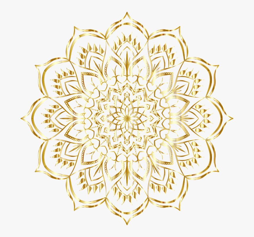 Mandala, Gold, Floral, Flourish, Decorative, Ornamental - Transparent Mandala Gold Png, Png Download, Free Download