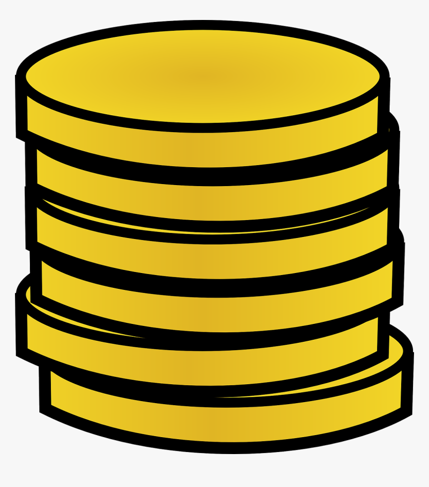 Free Vector Gold Coins In A Stack Clip Art - Coins Clipart, HD Png Download, Free Download