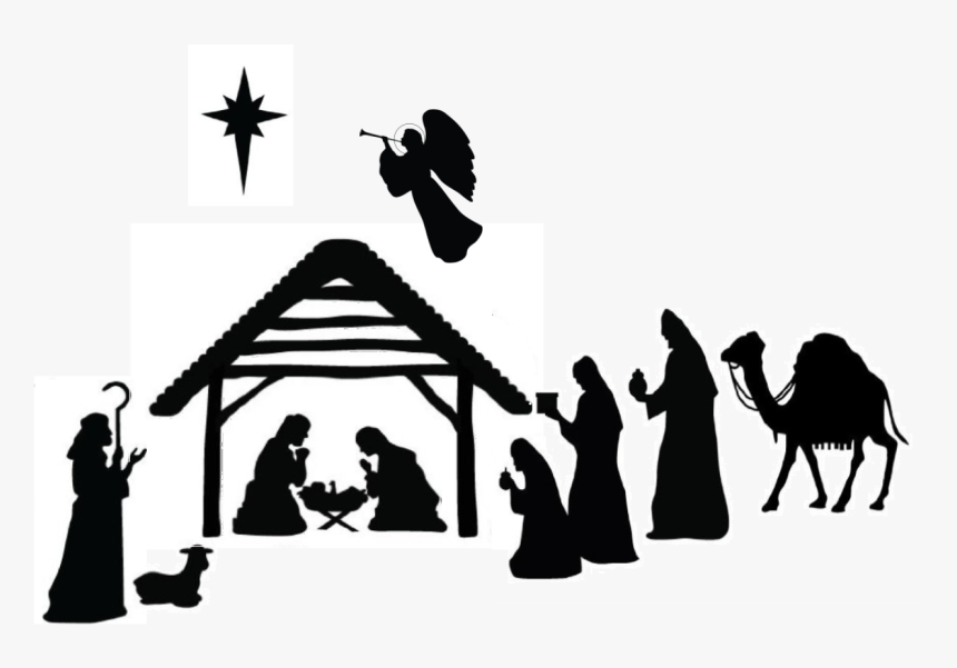 Clip Art Silhouette For Free - Nativity Scene Silhouette Png, Transparent Png, Free Download