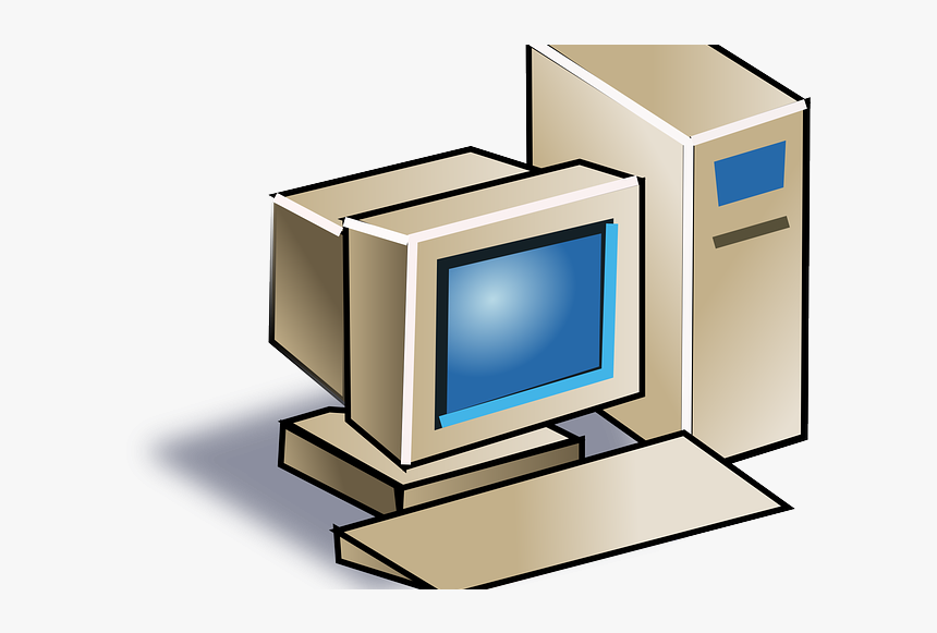 Dated Desktop Computer Graphic - Computer Clip Art, HD Png Download, Free Download