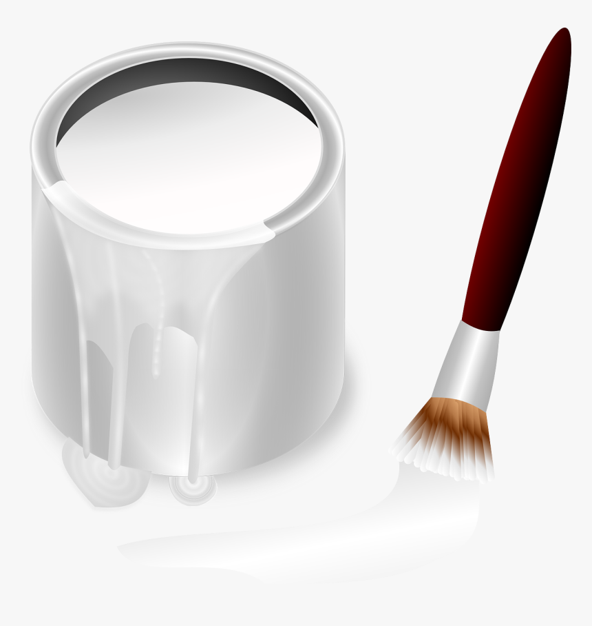 Paint Pot Pot Color Free Picture - White Paint Bucket Transparent, HD Png Download, Free Download