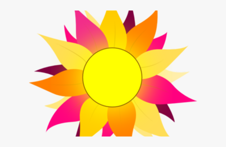 Sunflower Clipart Colorful - Pink Sunflower Clip Art, HD Png Download, Free Download